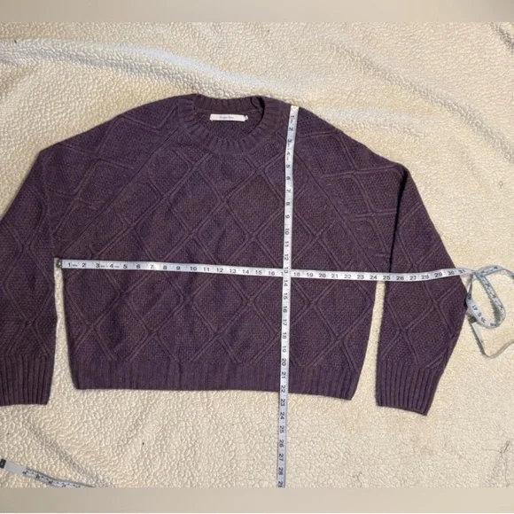 Harper Lane Purple Amelia Knit Pullover Wool Cashmere Sweater Size Large - Picture 10 of 11